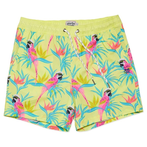 Party Pants Men’s Compression Swim Trunks Stretch Swim Board Shorts 5.5” Inseam - Picture 1 of 14